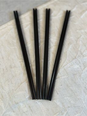 8-Pc‎ Vintage-Era Chinese Style Matte Black Resin Chopsticks Set (9.5")